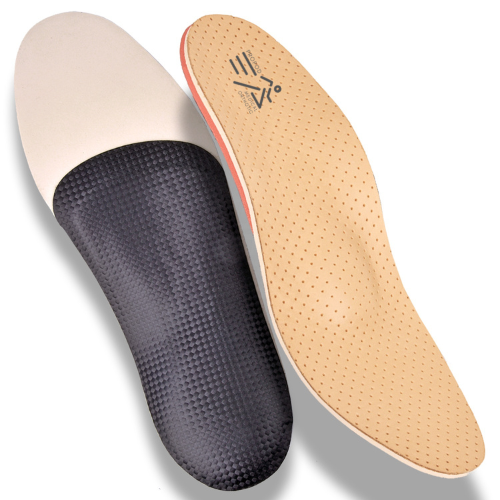 PROPOD Semi-custom Low Profile (Semi-Flex) Orthotic with Full Length Imbedded Polypropylene Shell & Medium Metatarsal Dome with Perforated Leather Top Cover